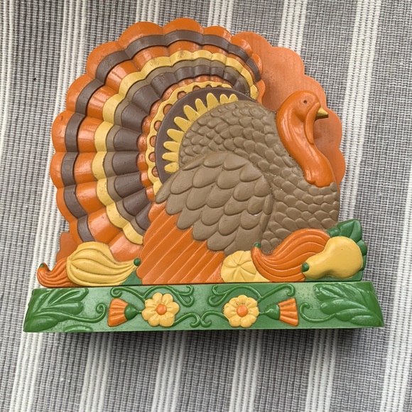 Vintage Plastic Thanksgiving Turkey Napkin Holder - Picture 11 of 16